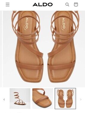 ALDO Spinella Tan Spiral Wrap Gladiator Sandals